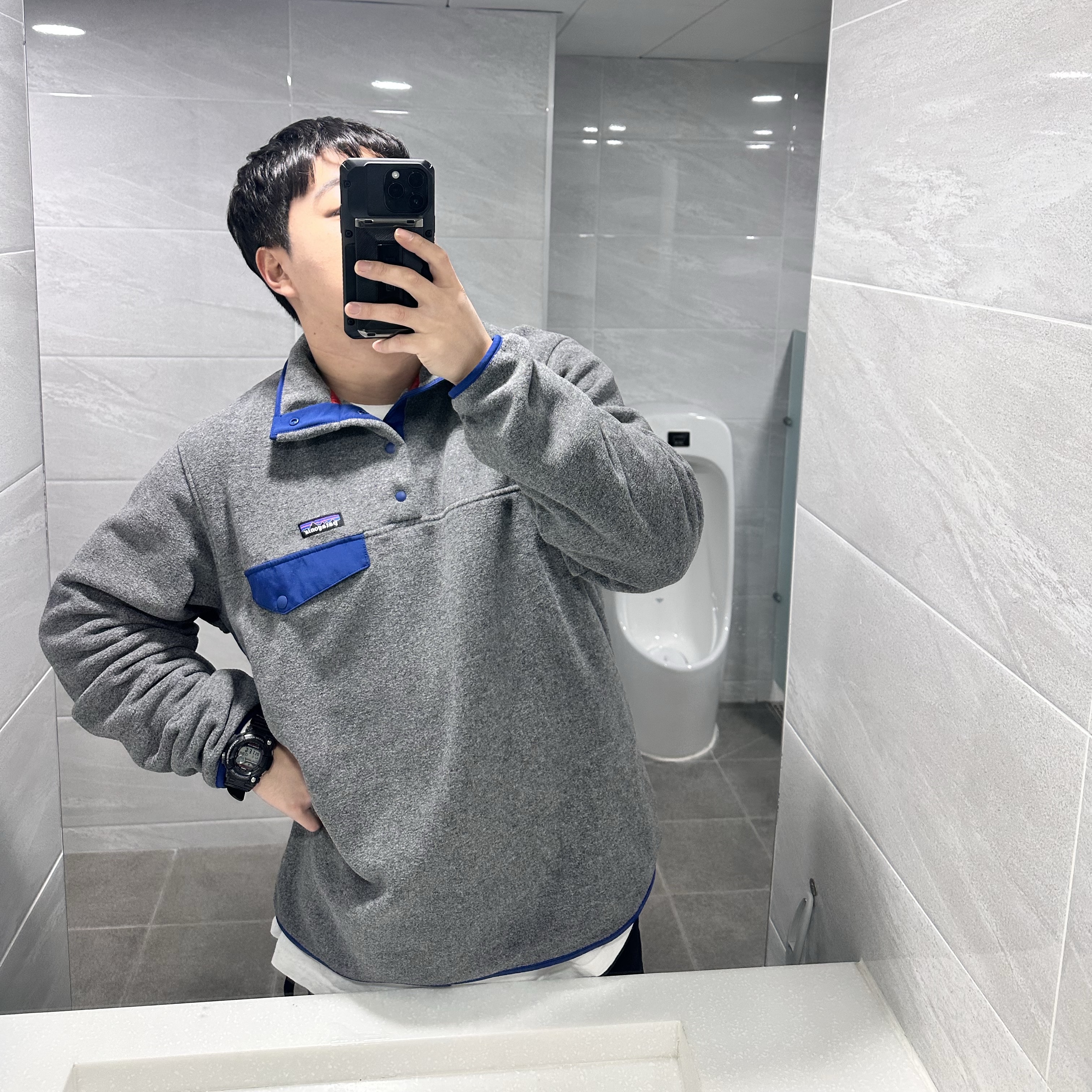 Patagonia Lightweight Synchilla Snap-T Fleece Pullover Nickel Blue, Casio G-Shock Frogman GWF-1000-1 착용 스타일