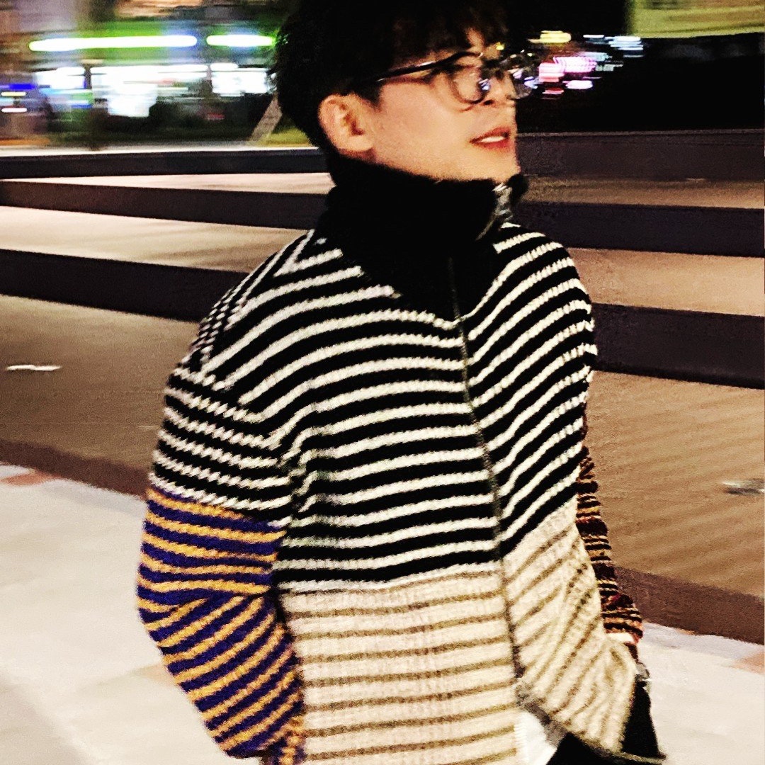 Andersson Bell Clifden Patchwork Zip-Up Sweater Multi 착용 스타일