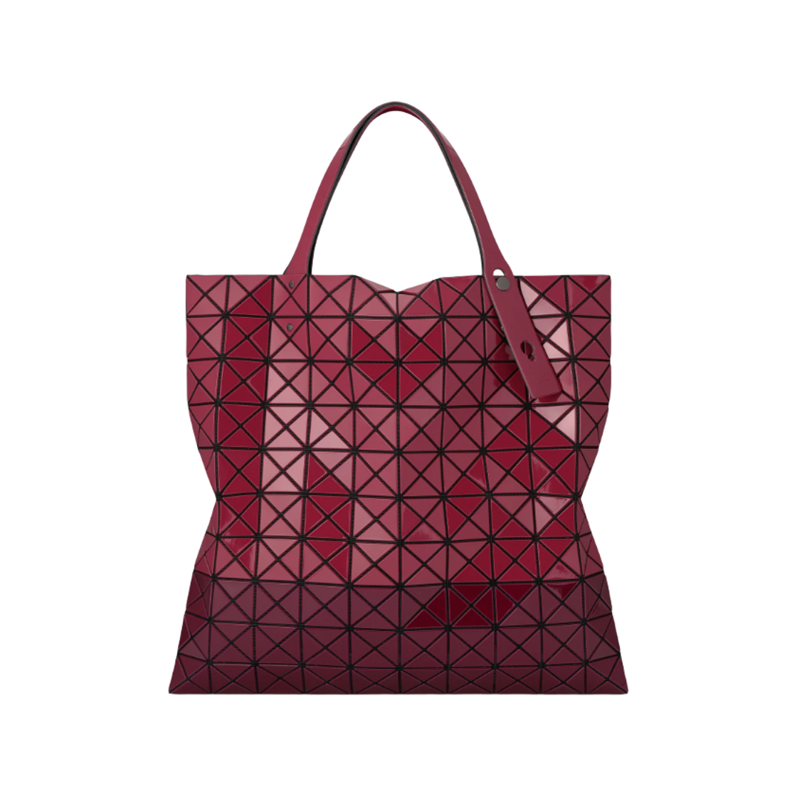 BB58-AG523-27 Bao Bao Issey Miyake Prism Bi-Color Tote Bag Red Wine Red