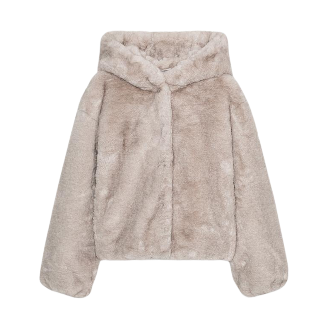 (W) 자라 숏 포우 퍼 후드 코트 밍크((W) Zara Short Faux Fur Hooded Coat Mink)