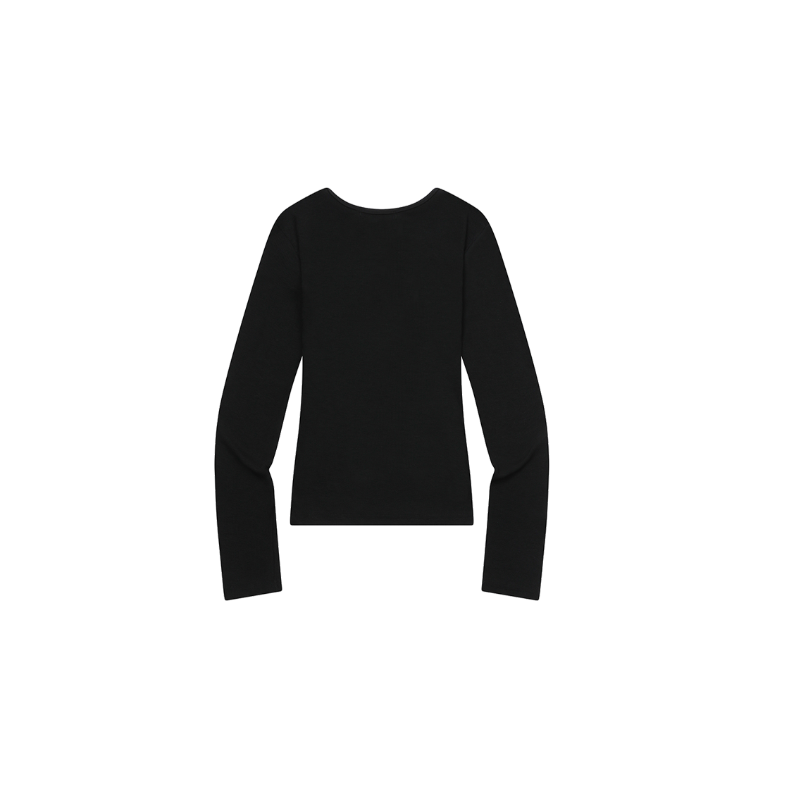 무센트 루에브 스퀘어넥 골지 긴팔 티 (4컬러) 블랙(MUCENT Luevve Square Neck Long Sleeve T (4Color) Black) - 2