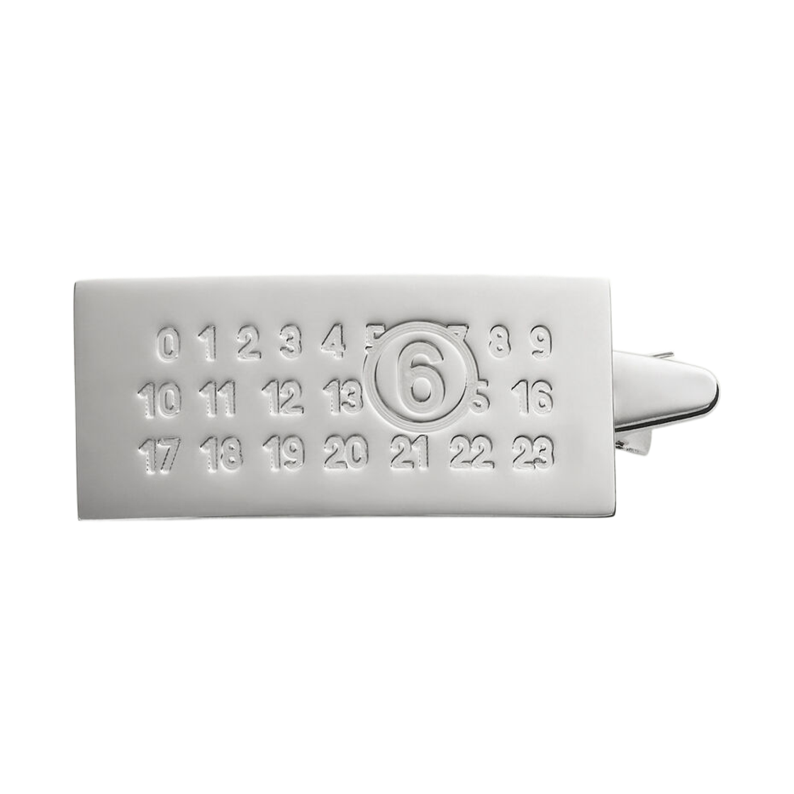 SM6TW0014P8860951 (W) MM6 Maison Margiela Numeric Hair Clip Polished Palladio