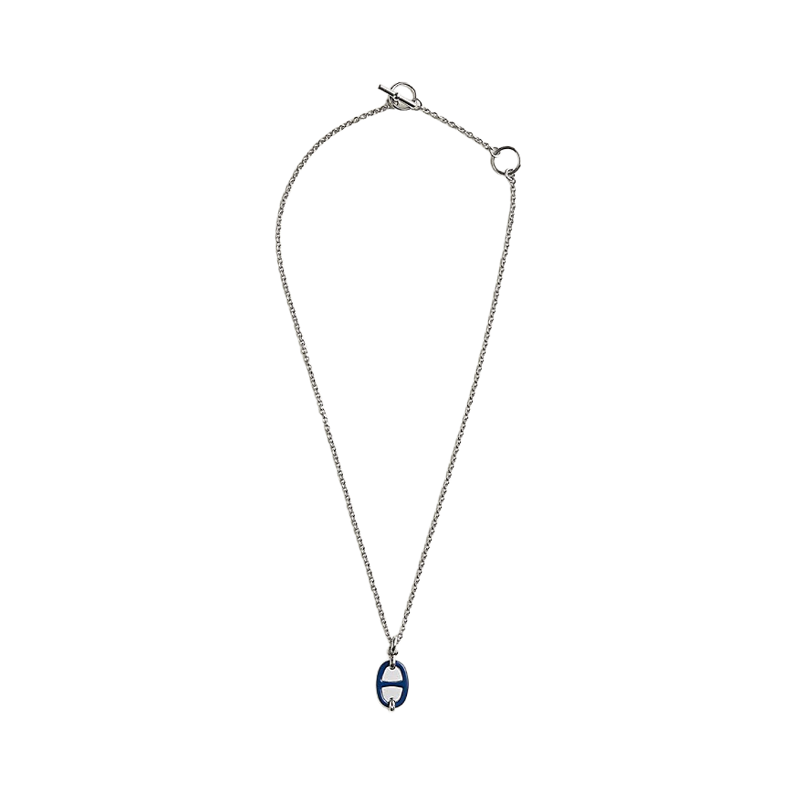(W) 에르메스 미니 마이옹 펜던트 스몰 모델 콜드 옐로우 골드 하드웨어 & 블루 사피흐((W) Hermes Mini Maillon Pendant Small Model Cold Yellow Gold & Bleu Saphir) - 2