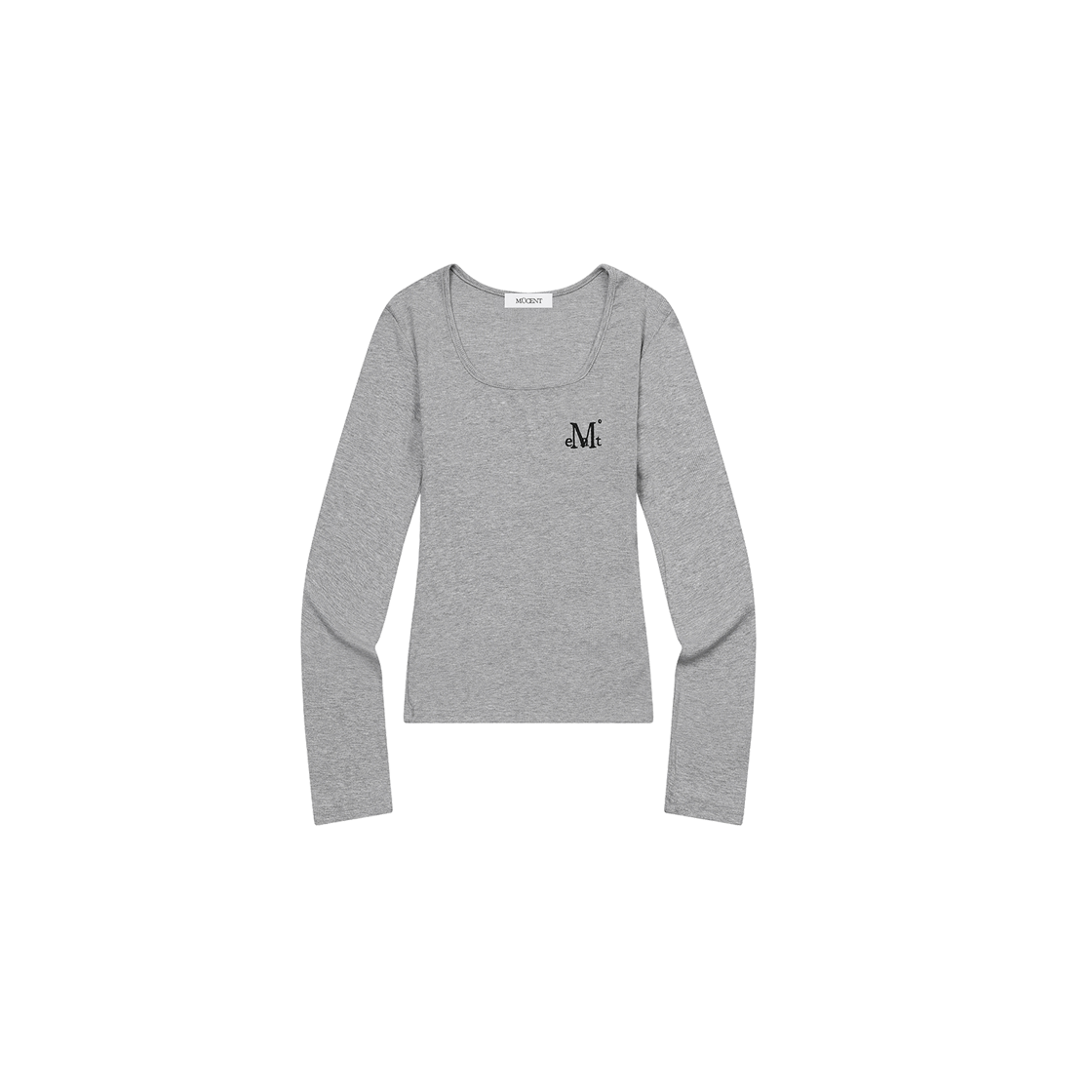 P0000BHQ MUCENT Luevve Square Neck Long Sleeve T (4Color) Gray