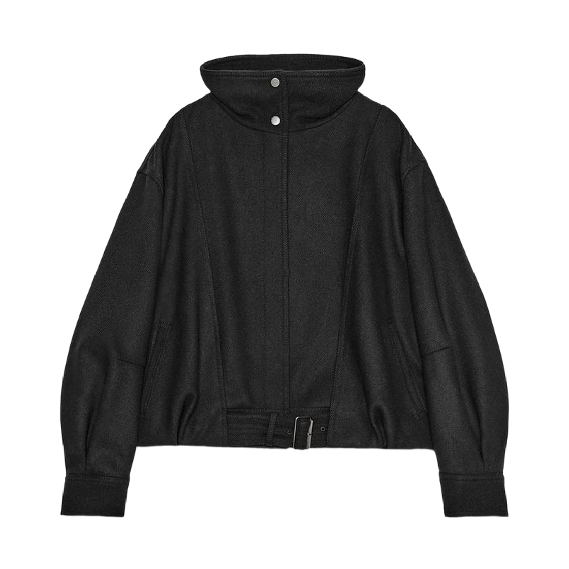 (W) 자라 미니멀 울 봄버 자켓 블랙((W) Zara Minimal Wool Bomber Jacket Black)