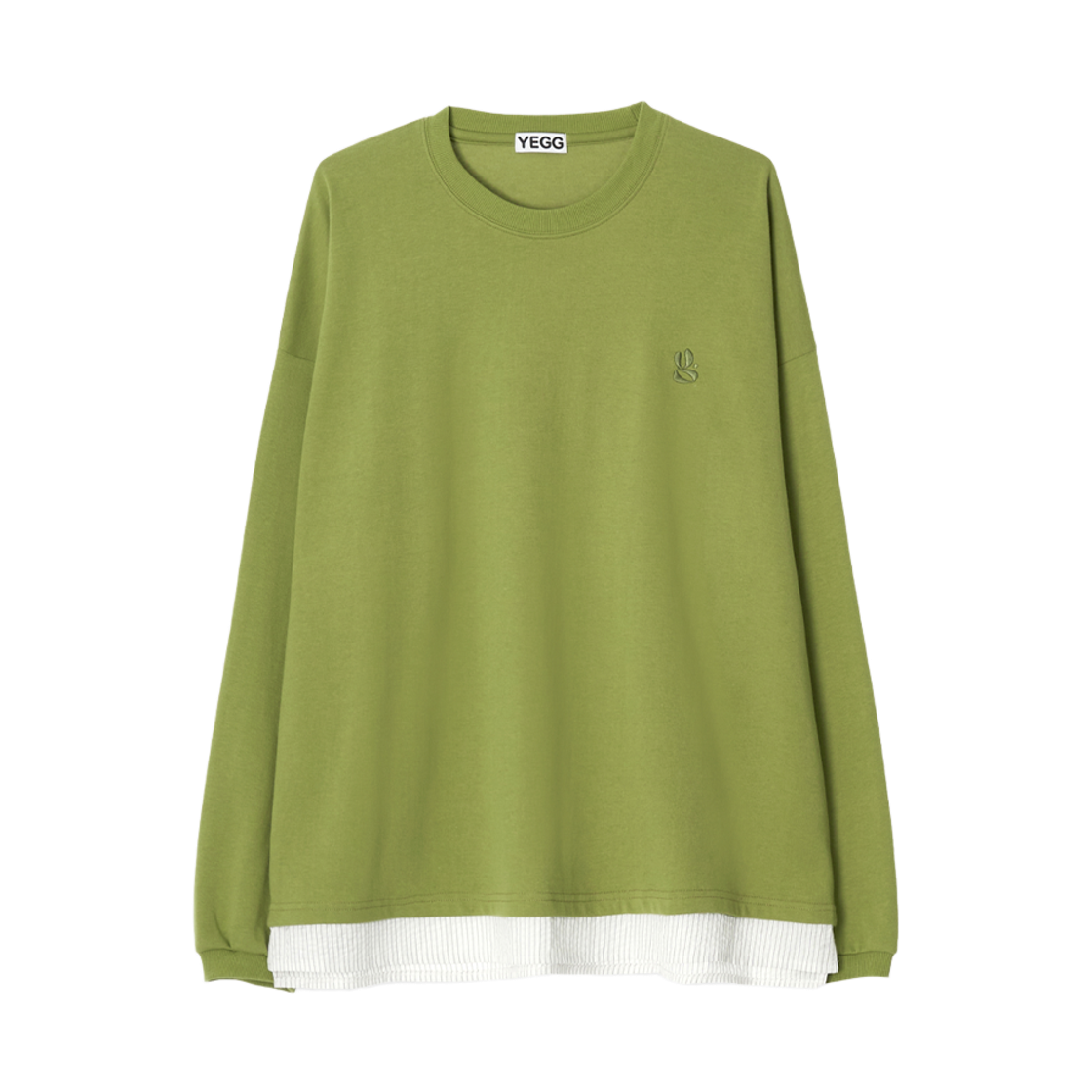 예그 체크 레이어드 맨투맨 올리브(Yegg Check Layered MTM Olive)
