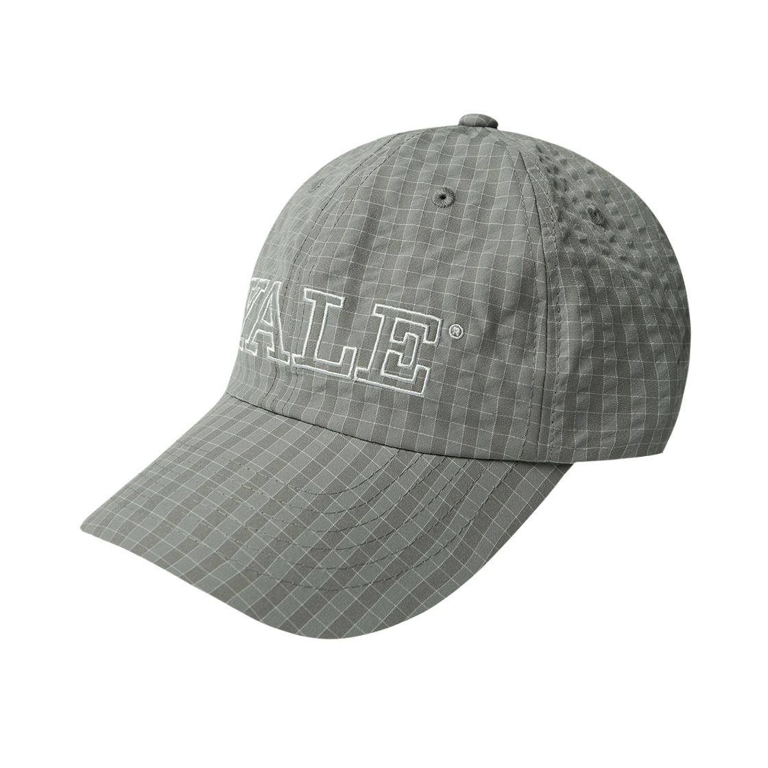 YGX2CA606AGR Yale Seersucker Check Big Logo Cap Grey