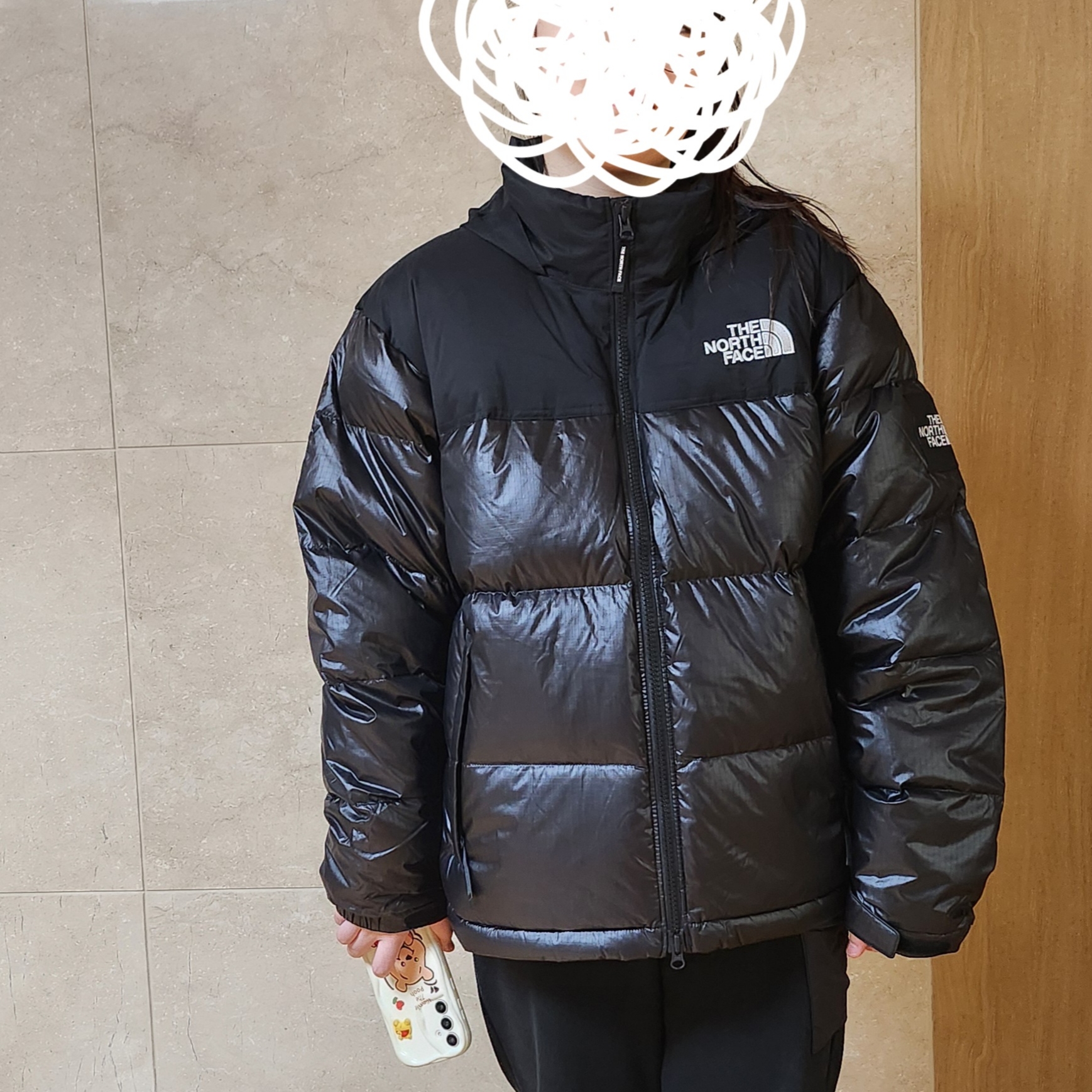 The North Face White Label Novelty Nuptse RDS Down Jacket Black 착용 스타일 - 2