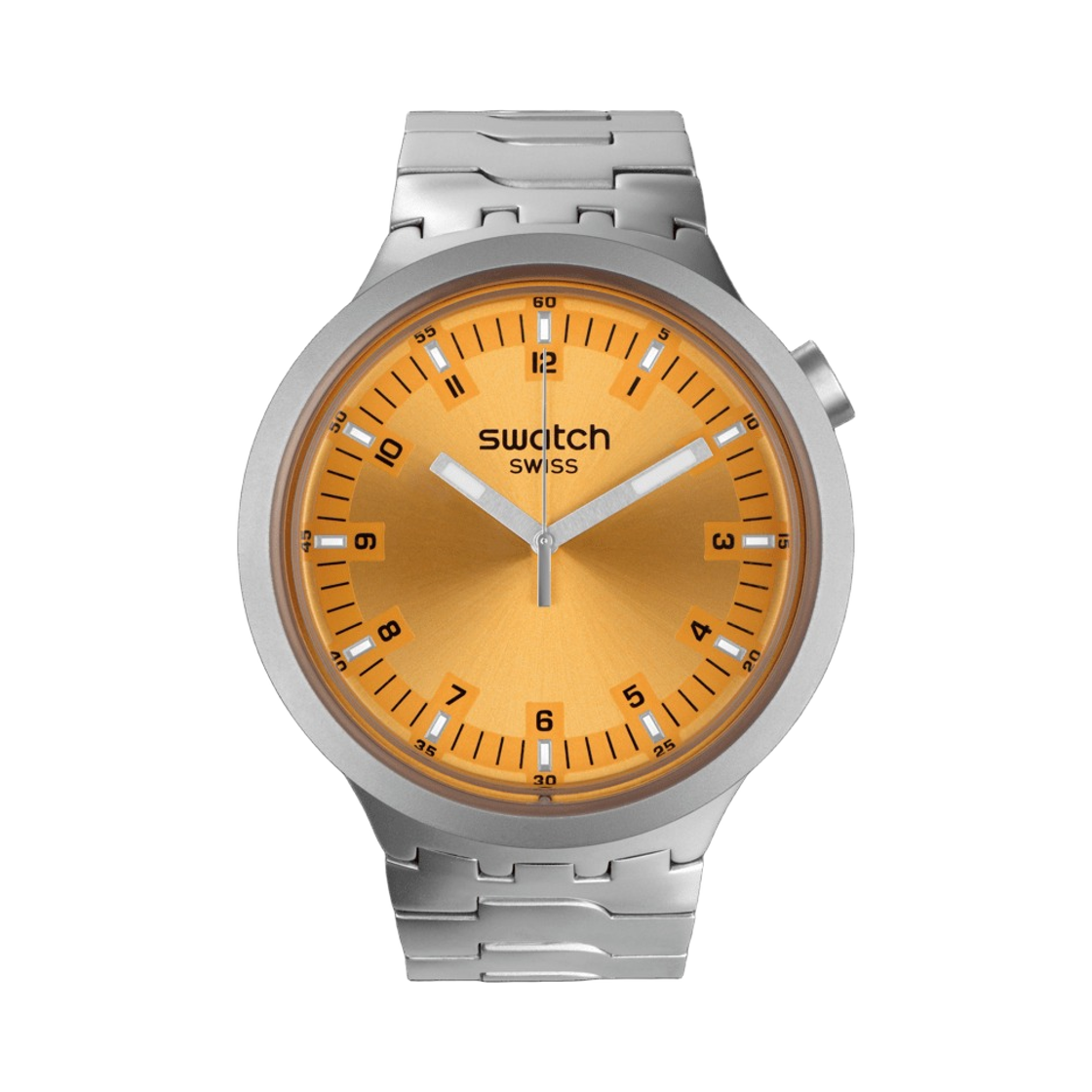 스와치 빅 볼드 앰버 신 47mm 쿼츠 실버 오렌지(Swatch Big Bold Amber Sheen 47mm Quartz Silver Orange) - 1