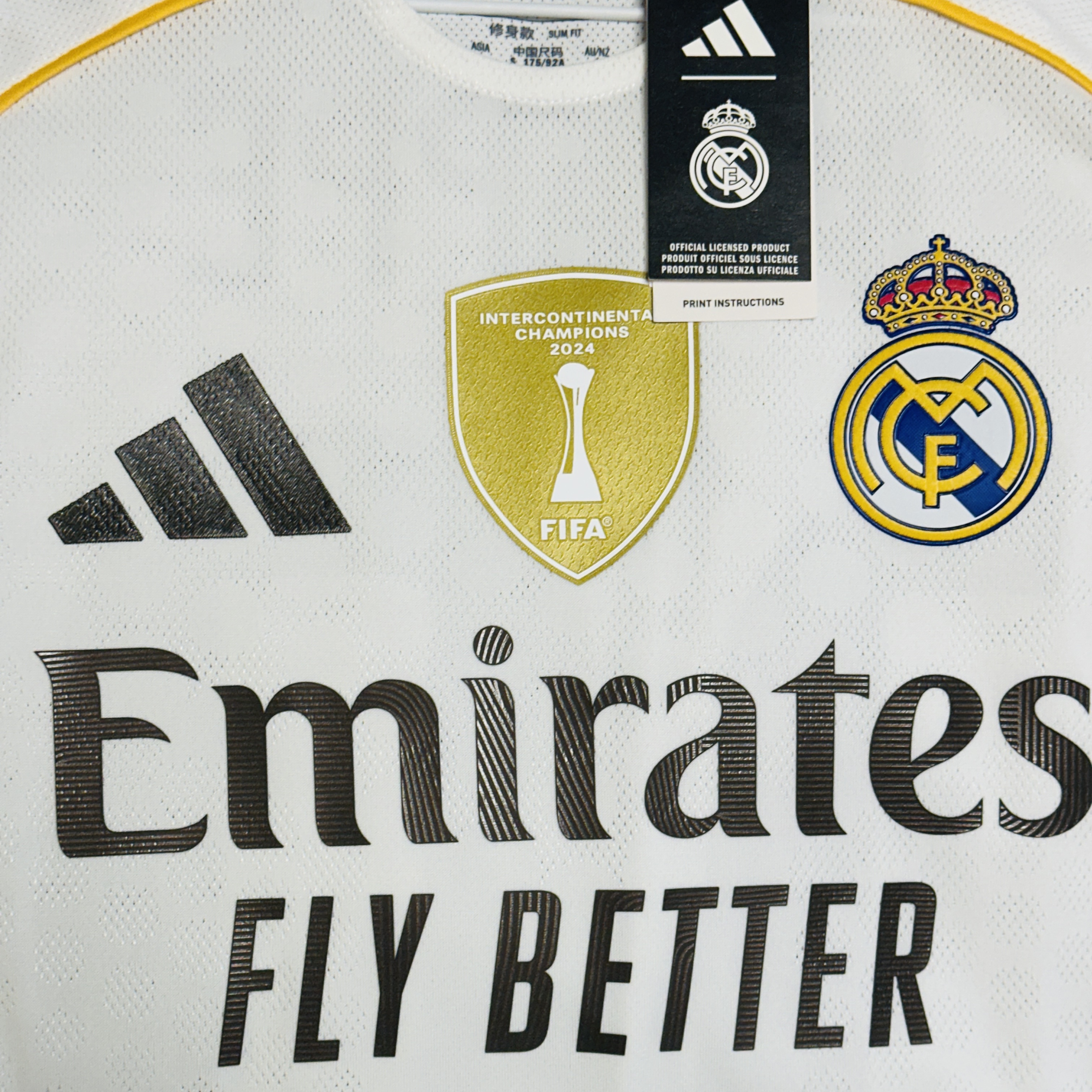 Adidas Real Madrid 2025/26 Home Authentic Jersey White - KR Sizing (Non Marking Ver.) 착용 스타일