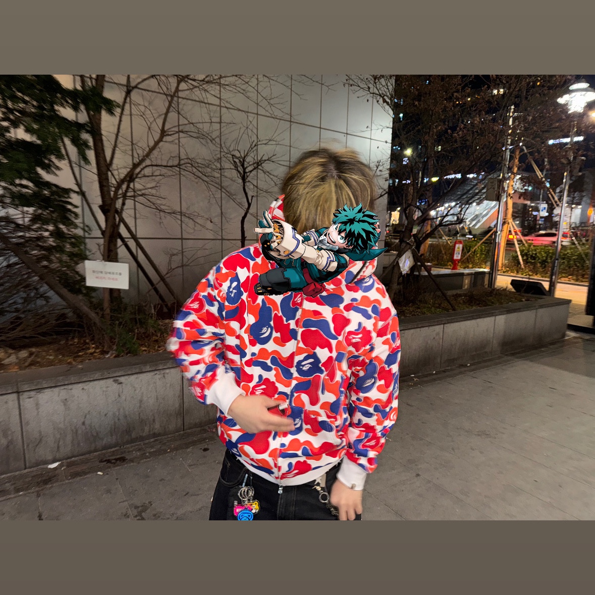 BAPE Full Zip Shark Hoodie Multi - Korea Exclusive, Carhartt WIP Brandon Pants Black Stone Washed 착용 스타일