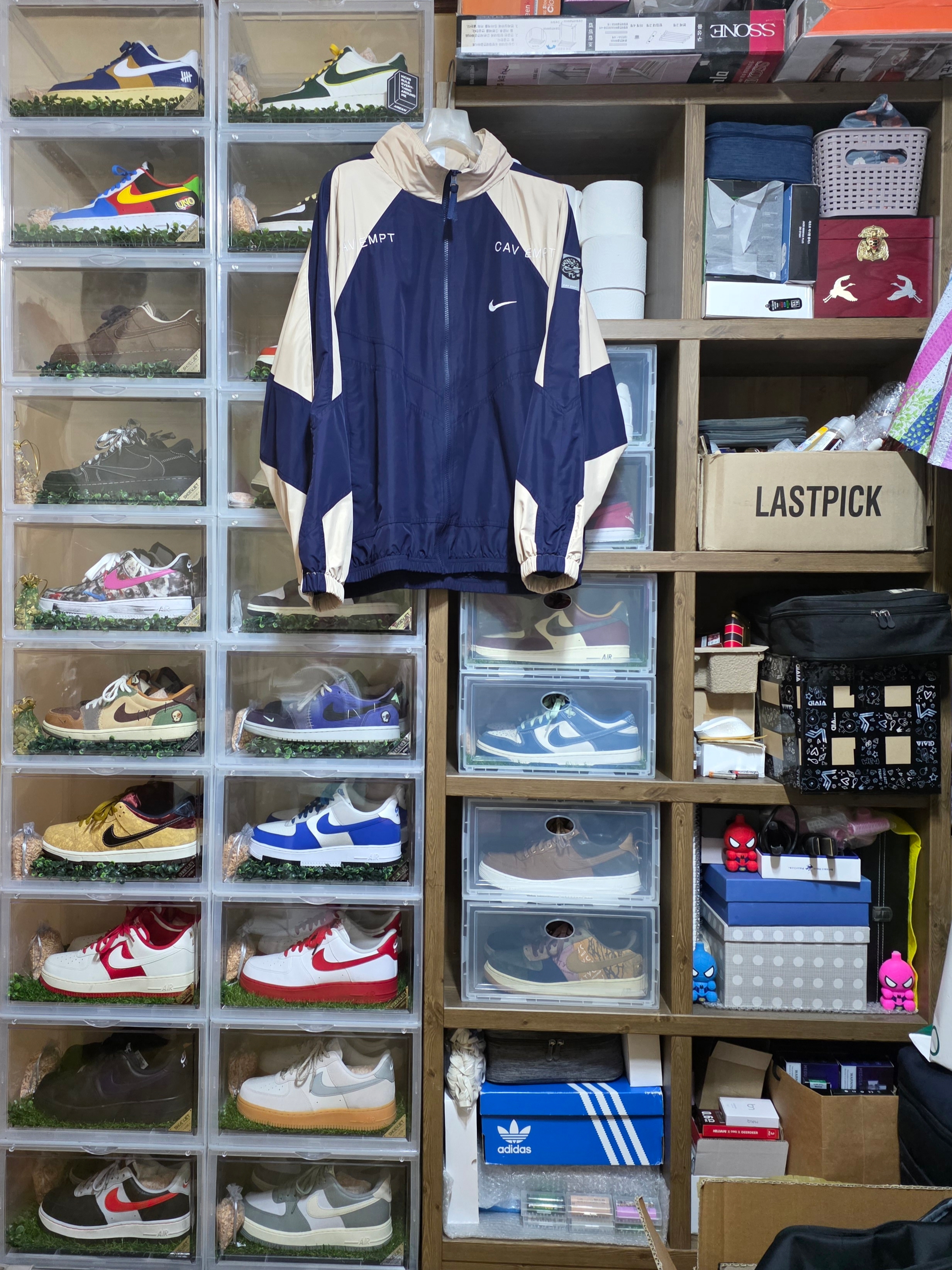 Nike x Cav Empt Track Jacket Navy 착용 스타일 - 1