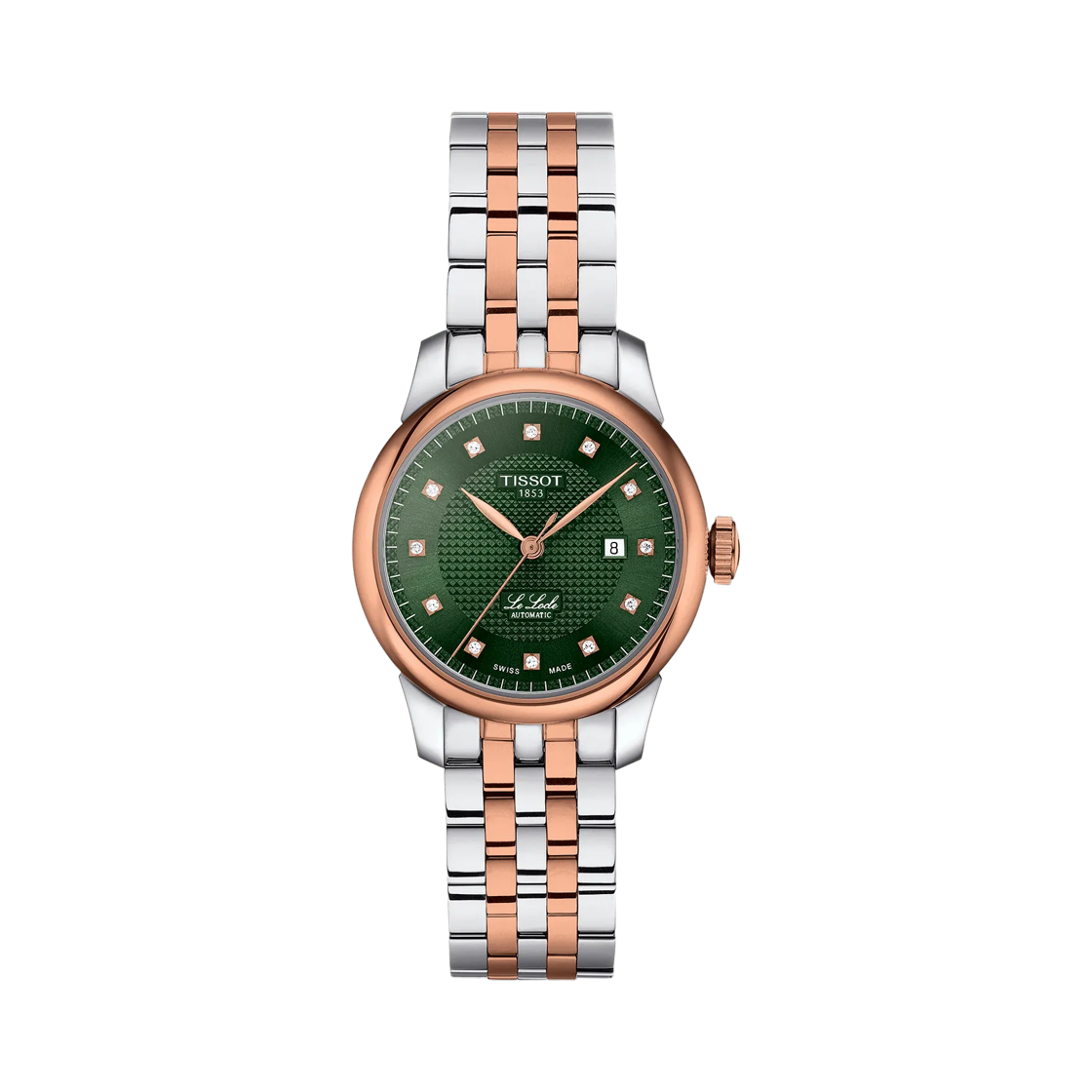 티쏘 르로끌 29mm 스테인리스 스틸 로즈 골드 그린 다이아몬드(Tissot Lelocle 29mm Stainless Steel Rose Gold Green Diamond) - 1