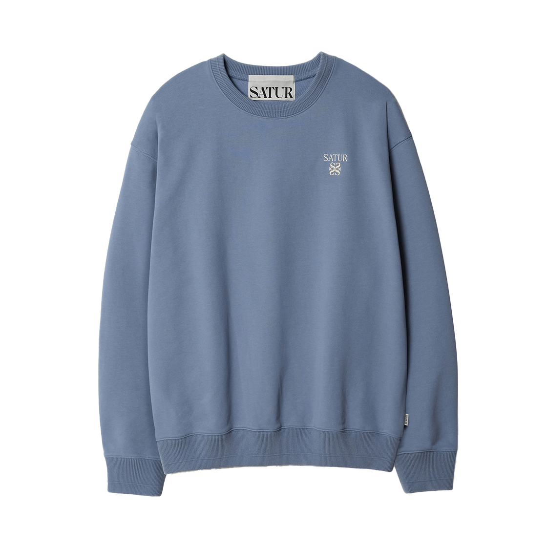 SA261MTM01BLE0 SATUR Loren Small Logo Basic Sweatshirt Blue