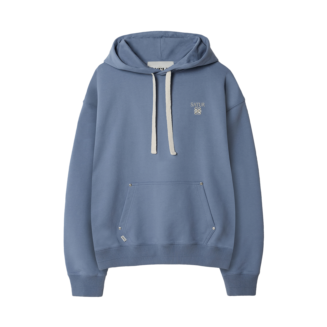 세터 로렌 스몰 로고 리벳 후드 티셔츠 블루(SATUR Loren Small Logo Rivet Hoodie Blue) - 1