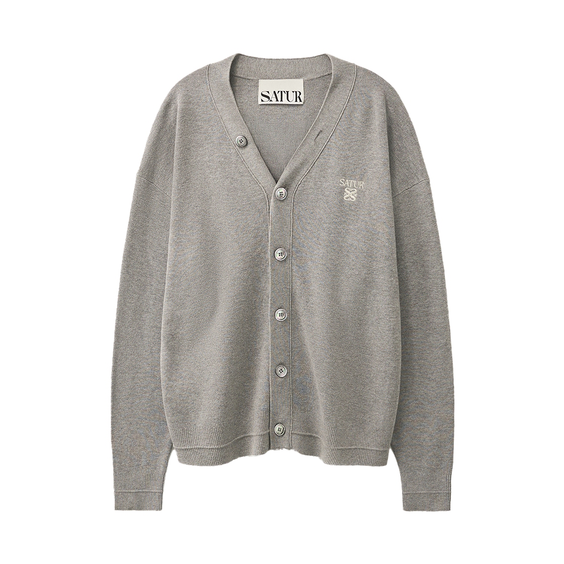 SA261MKC01MGY0 SATUR Essential Faro Cardigan Melange Gray