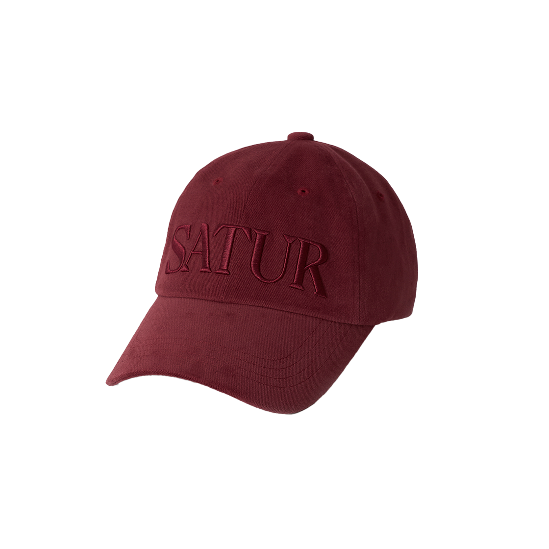 SA261UAP01BUY0 SATUR Vintage Casual Volume Embroidery Ball Cap Burgundy