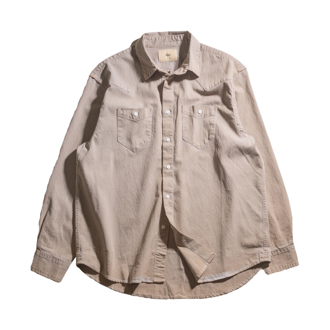 헤이스트 빈티지 스트라이프 웨스턴 포플린 셔츠 라이트그레이(HEYSTE Vintage Stripe Western Poplin Shirt Light Gray) - 1