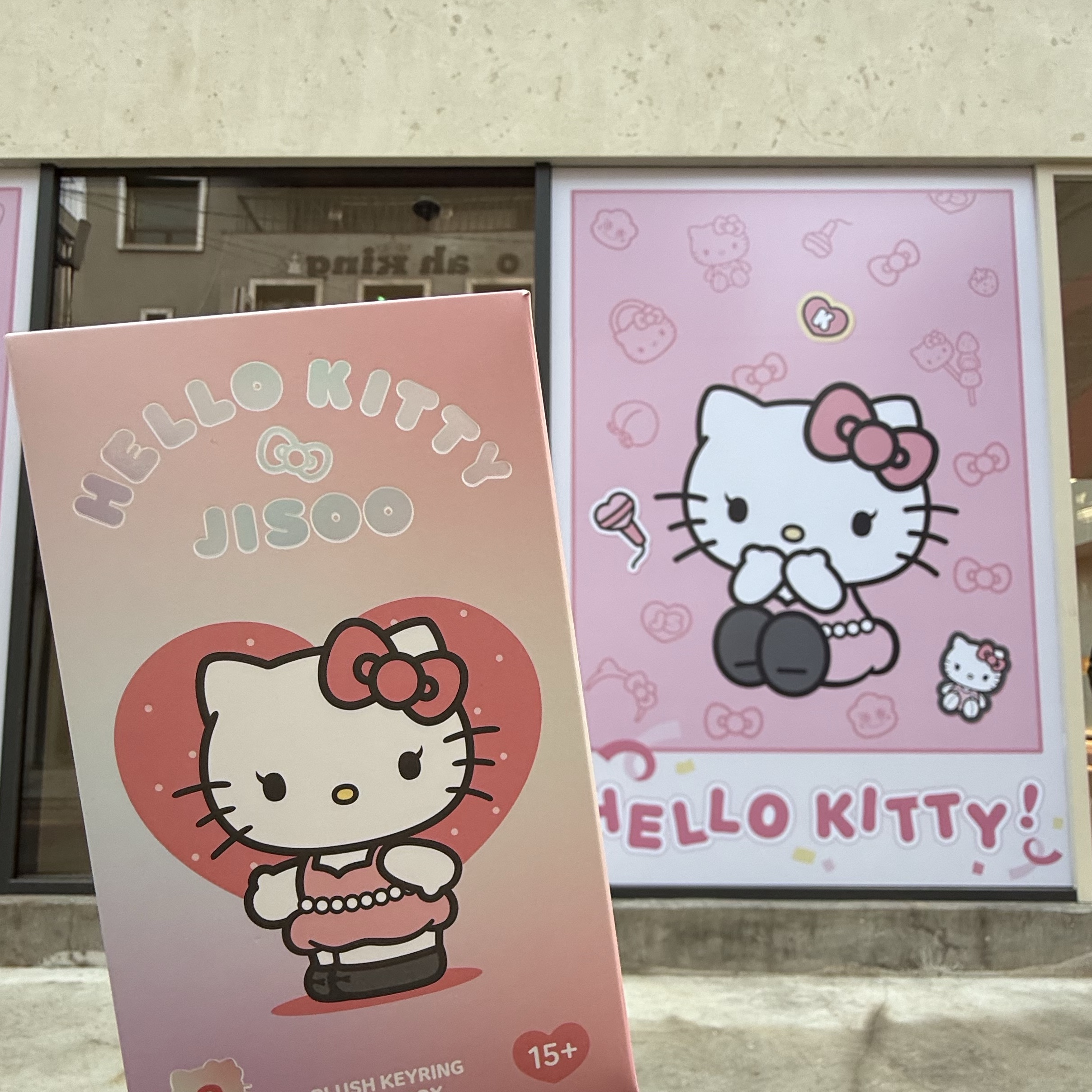 HELLO KITTY x JISOO Plush Keychain Original (Opened Case), HELLO KITTY x JISOO Random Plush Keychain (1 Blind Box) 착용 스타일 - 2