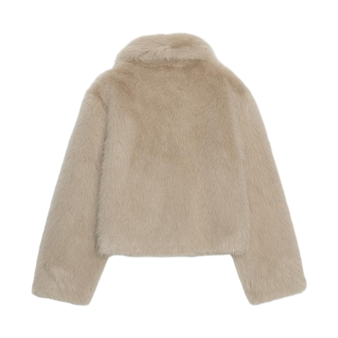 (W) 자라 페이크 퍼 더블 페이스드 점퍼 토프 그레이((W) Zara Fake Fur Double Faced Jumper Taupe Grey) - 2