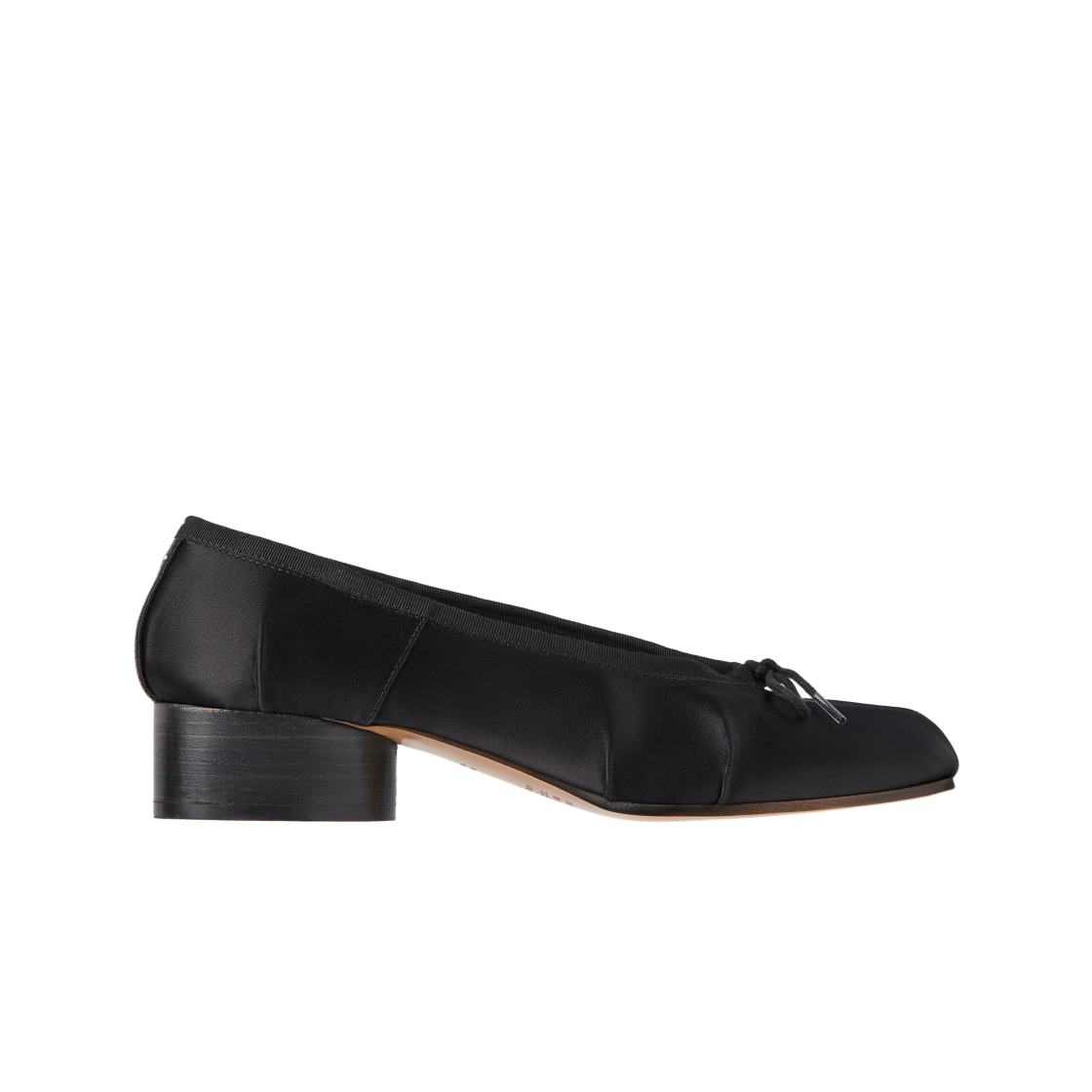 (W) 메종 마르지엘라 타비 사틴 발레리나 블랙((W) Maison Margiela Tabi Satin Ballerina Black) - 1