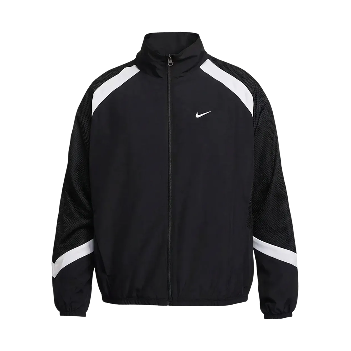 나이키 아이콘 우븐 베스킷볼 자켓 블랙 화이트 - 아시아(Nike Icon Woven Basketball Jacket Black White - Asia)