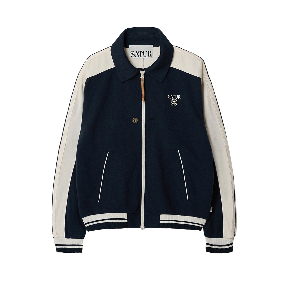 세터 로턴 라이닝 칼라 트랙 집업 자켓 네이비(SATUR Lawton Lining Collar Track Zip-up Jacket Navy)