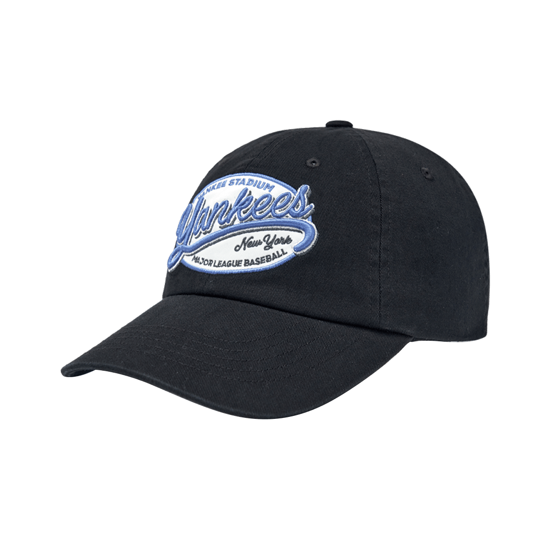 3ACPV016N-50BKS MLB Street Oval Cursive Unstructured Ball Cap New York Yankees Black