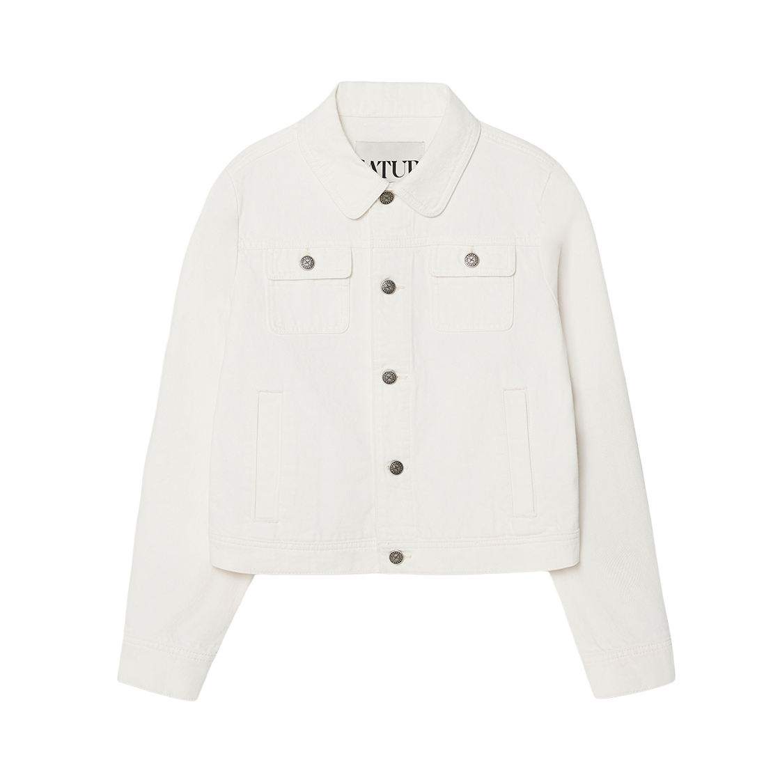 SA261WDJ03WHT0 SATUR W Classic Denim Trucker Jacket White
