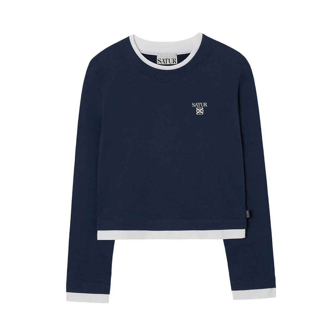 SA261WLS01NVY0 SATUR W Layered Long Sleeve Navy