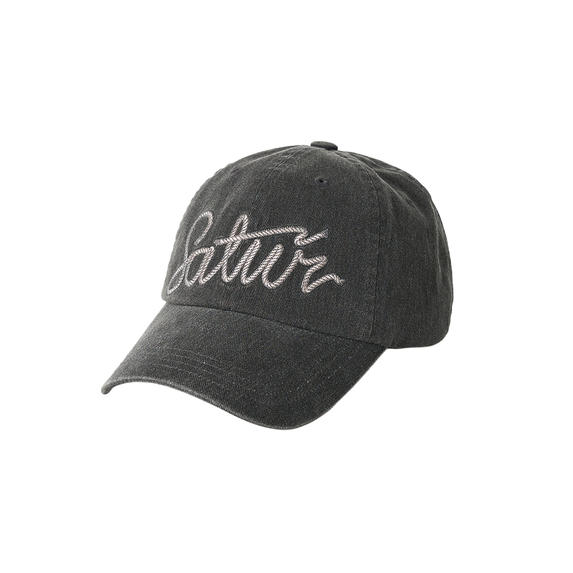 SA261UAP03CCL0 SATUR Rope Logo Vintage Washed Ball Cap Charcoal
