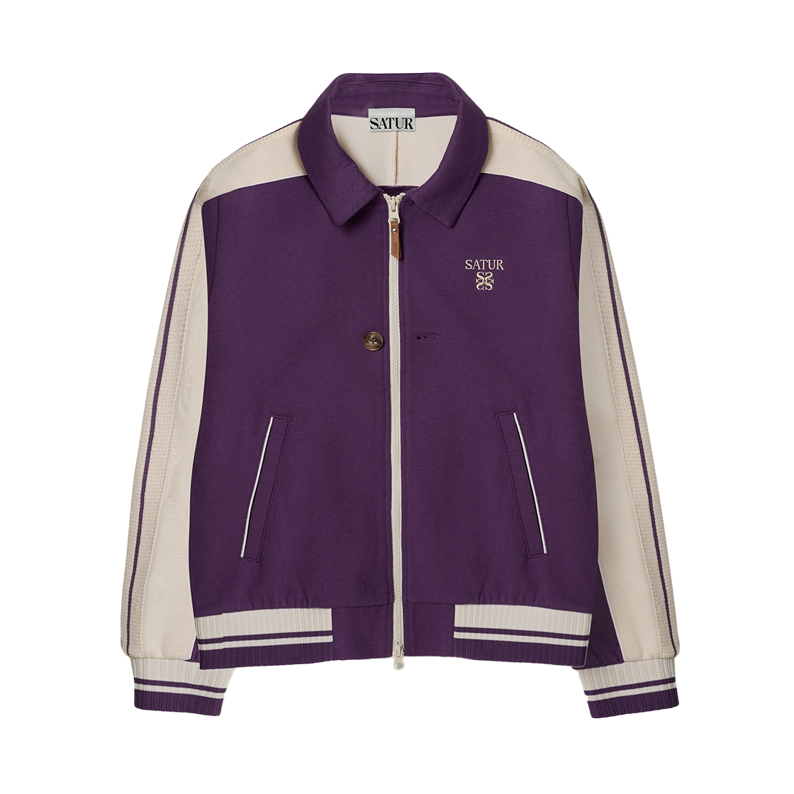 SA261WTJ01PPE0 SATUR W Lawton Lining Collar Track Zip-up Jacket Purple