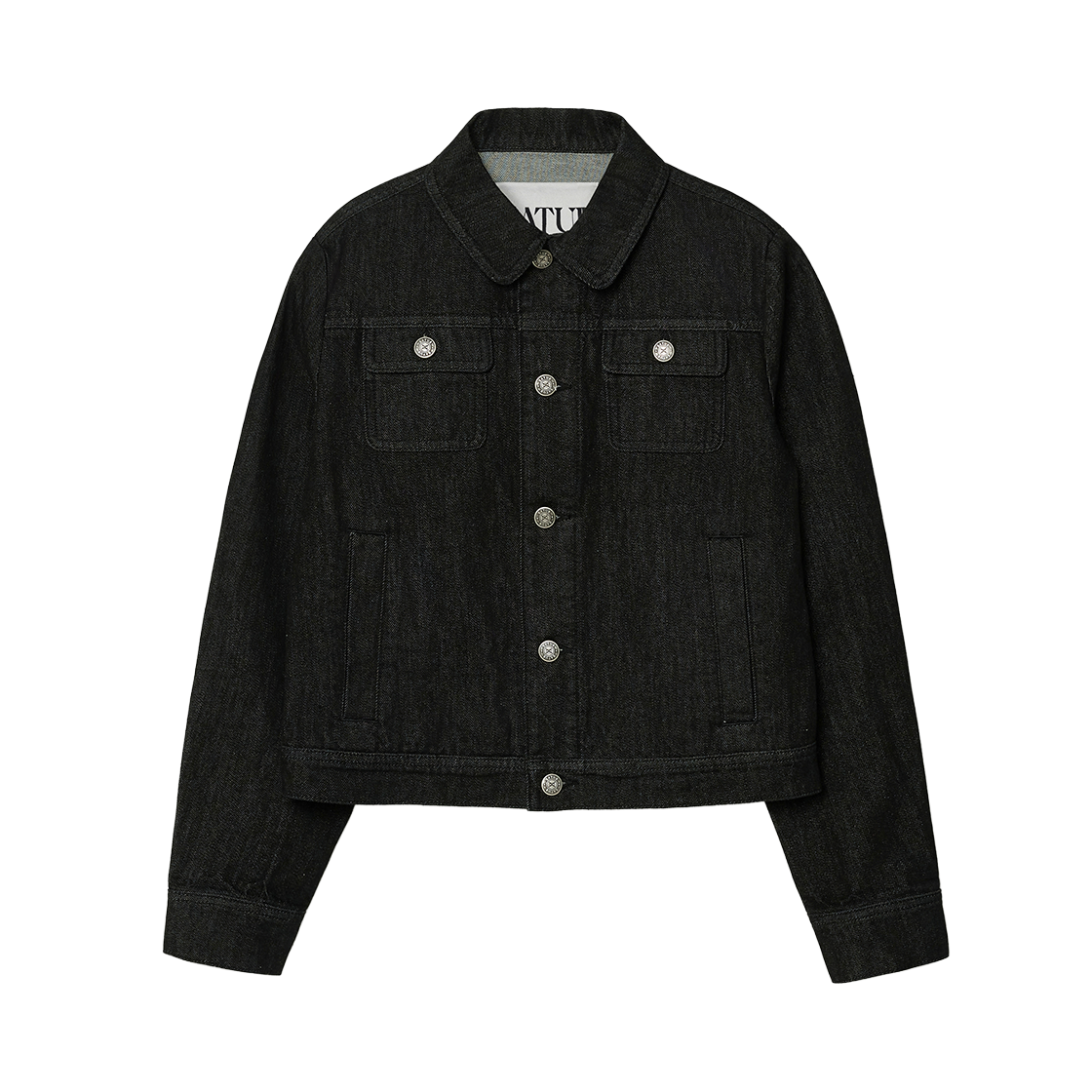 SA261WDJ02BLK0 SATUR W Classic Nonfade Denim Trucker Jacket Black