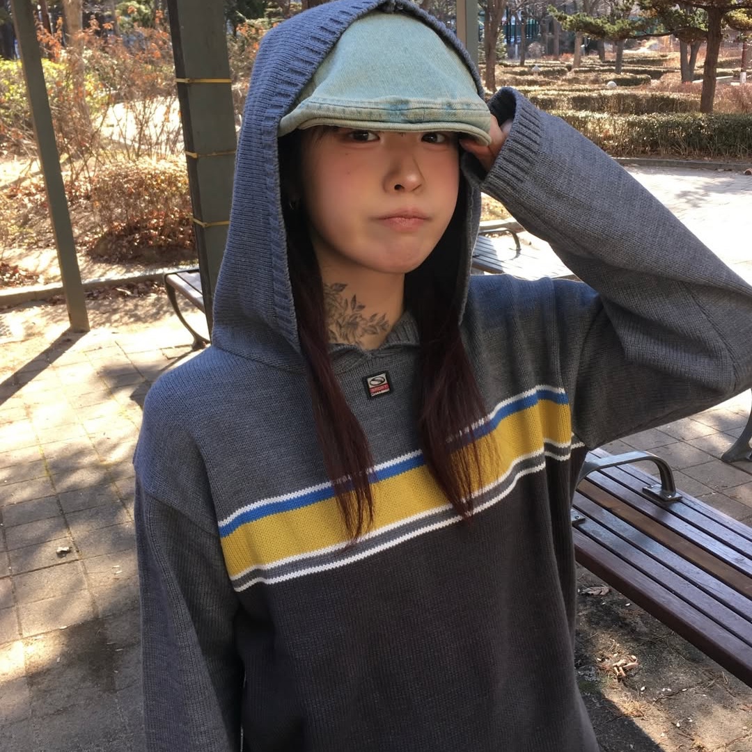 SPORT CHAMBER SC Glide Knit Hoodie Charcoal 착용 스타일 - 2