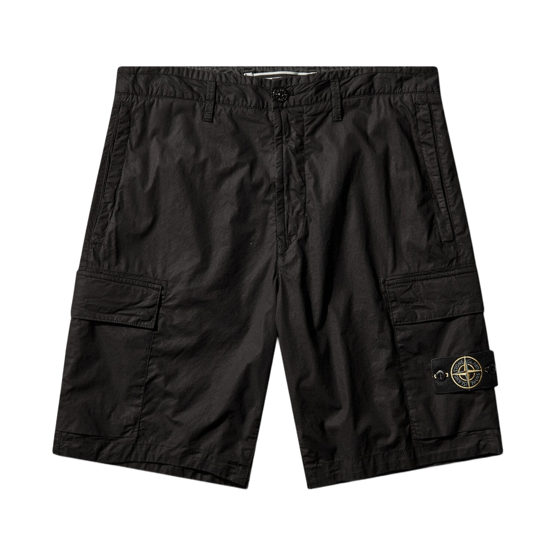 스톤 아일랜드 100020 스트레치 코튼 텔라 파라슈트 카고 쇼츠 블랙 - 26SS(Stone Island 100020 Stretch Cotton Tela Paracadute Cargo Shorts Black - 26SS)