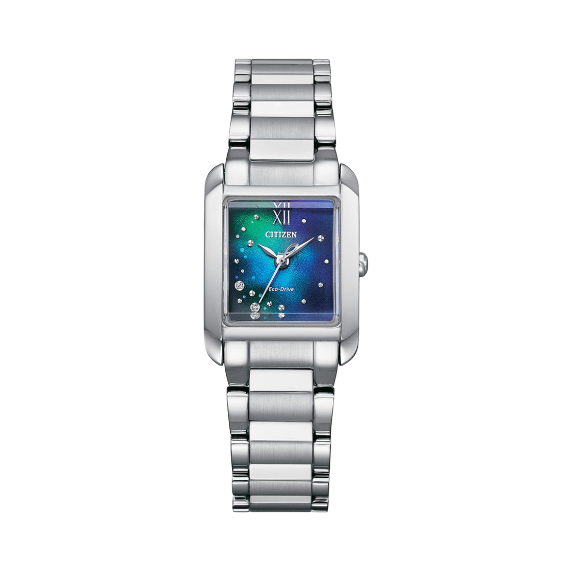 (W) 시티즌 L 에코드라이브 21.5mm 스테인리스 스틸 블루 실버 다이아몬드((W) Citizen L Eco-Drive 21.5mm Stainless Steel Blue Silver Diamond) - 1