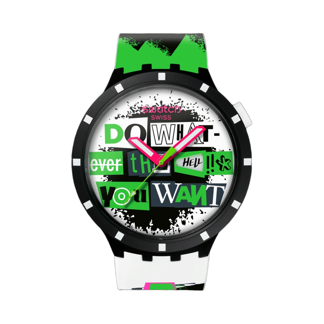 스와치 래시 아웃 47mm 쿼츠 블랙(Swatch Lash Out 47mm Quartz Black)