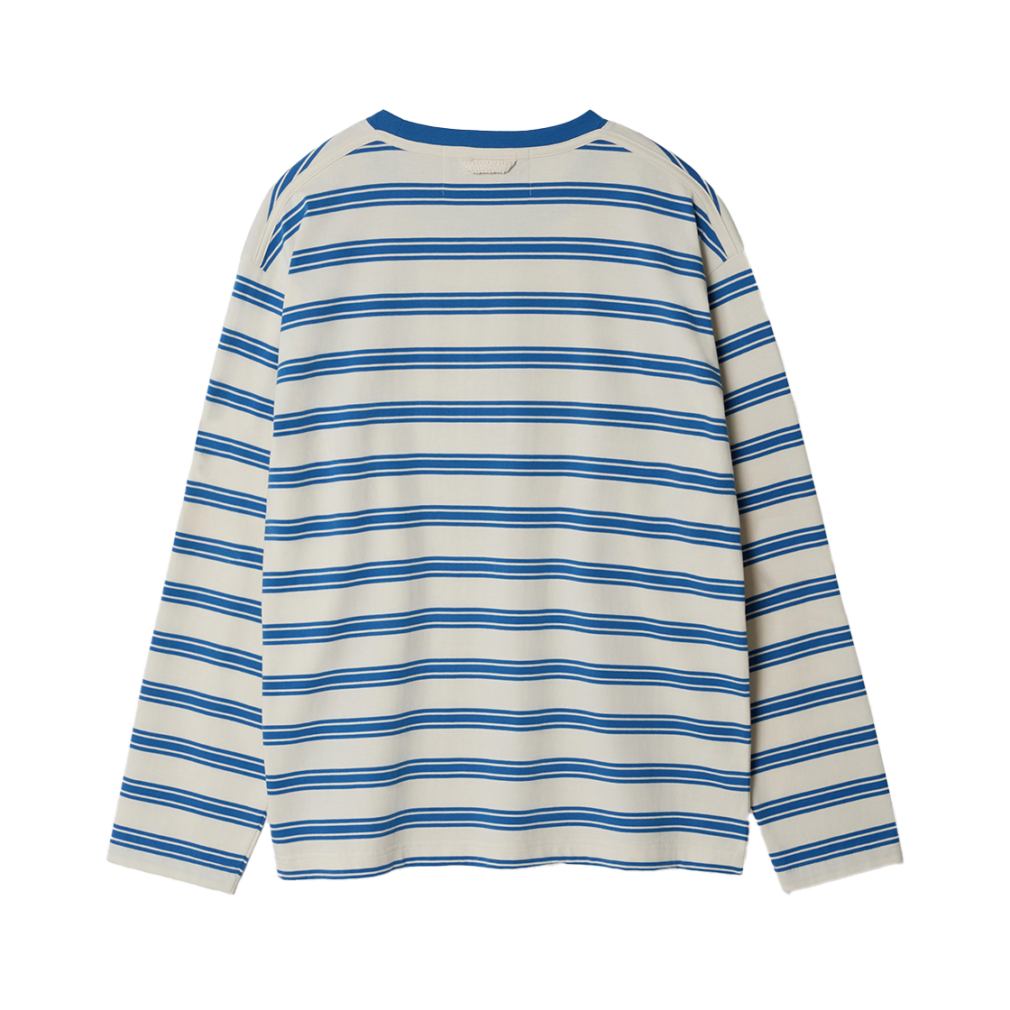 세터 폰트 자수 스트라이프 롱 슬리브 블루(SATUR Font Embroidery Stripe Long Sleeve Blue) - 2