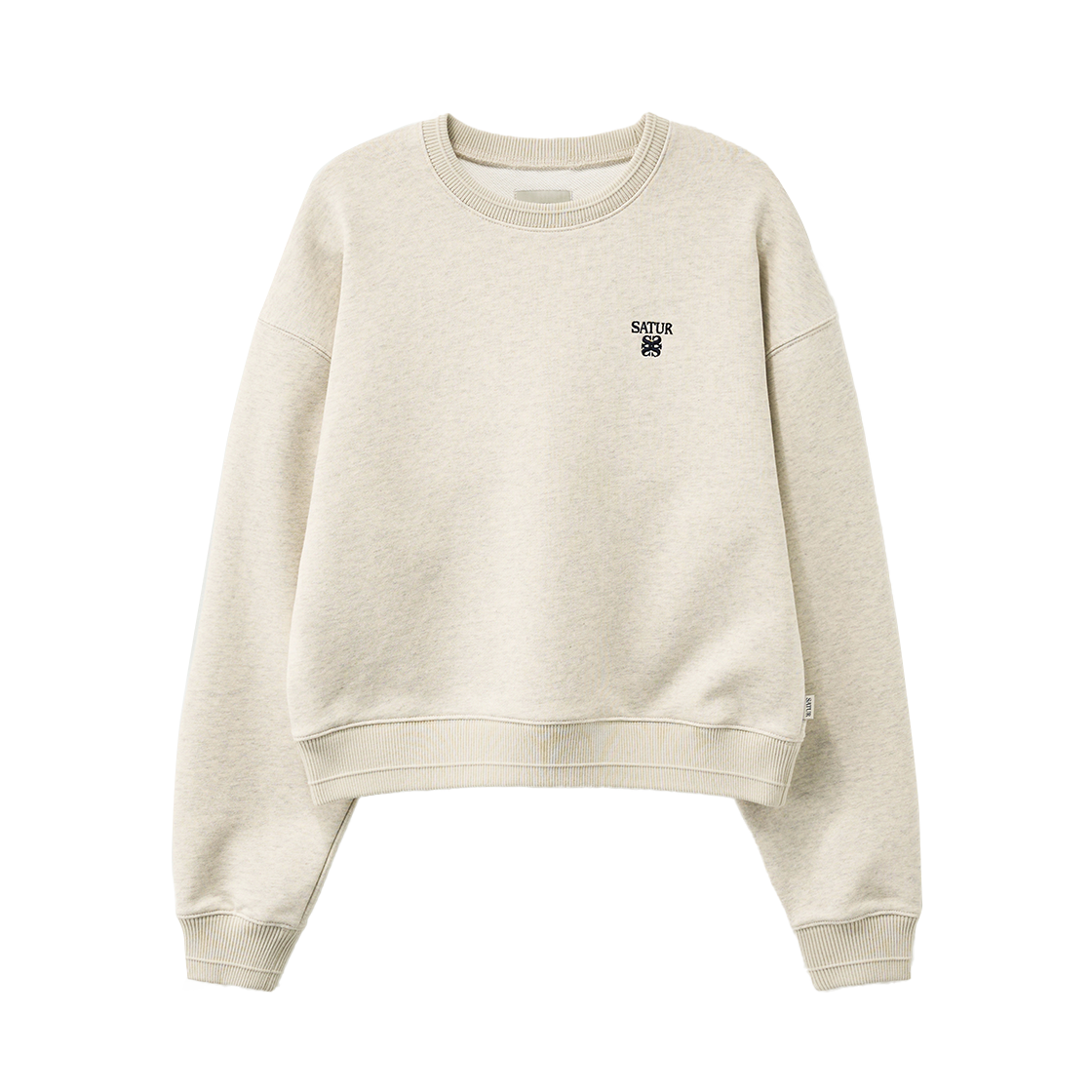 세터 우먼 로렌 스몰 로고 베이직 크롭 스웨트셔츠 오트밀(SATUR W Loren Small Logo Basic Crop Sweatshirt Oatmeal)