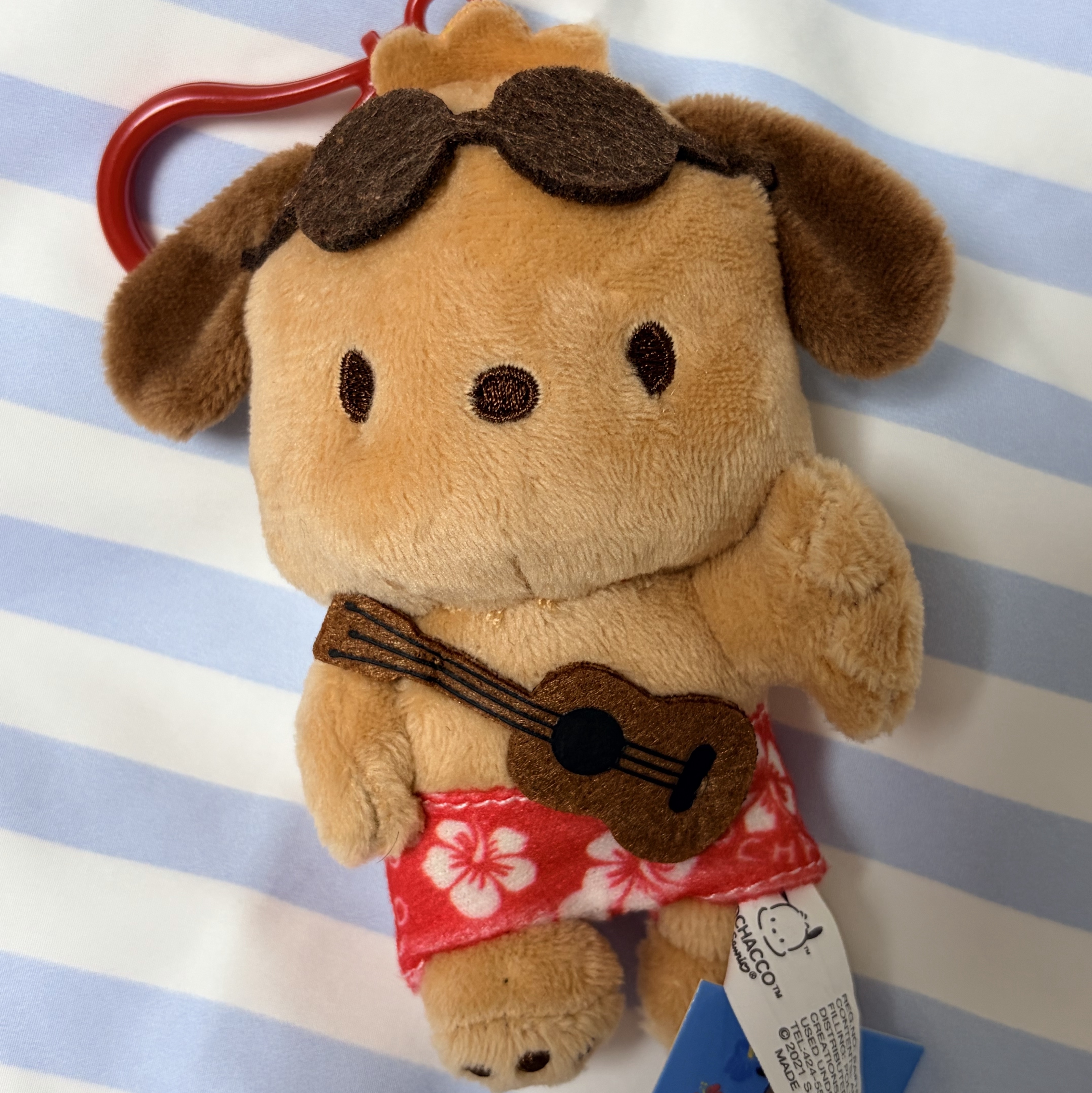 Sanrio Pochacco Plush 4" Strap Ukulele (Renewal Ver.), Sanrio Hello Kitty Hula Kiss 4" Hawaii Series Plush 착용 스타일 - 1