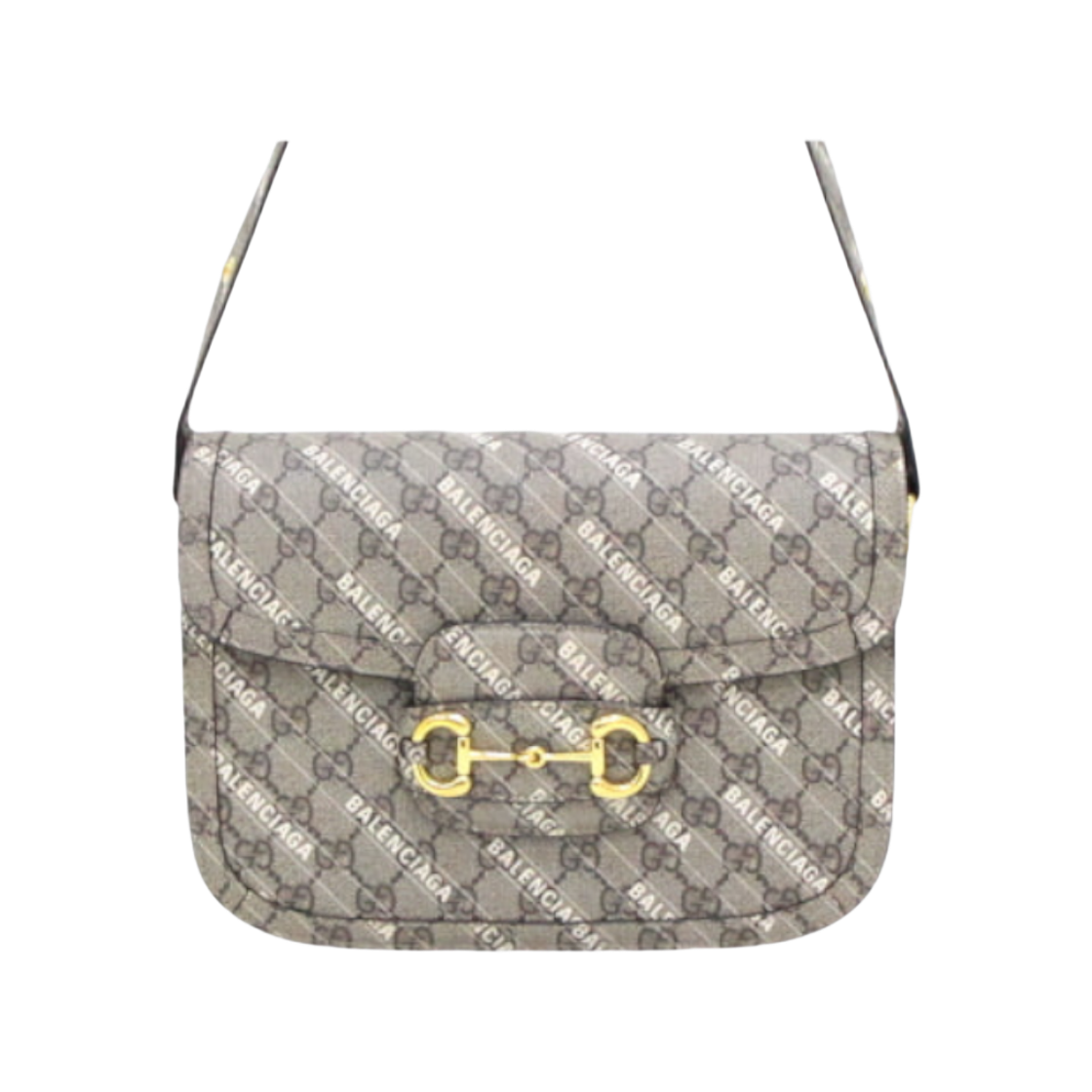 IT4GUALFJ78B Gucci x Balenciaga 602204 GG Supreme Hacker Project 1955 Horsebit Shoulder Bag AA48848