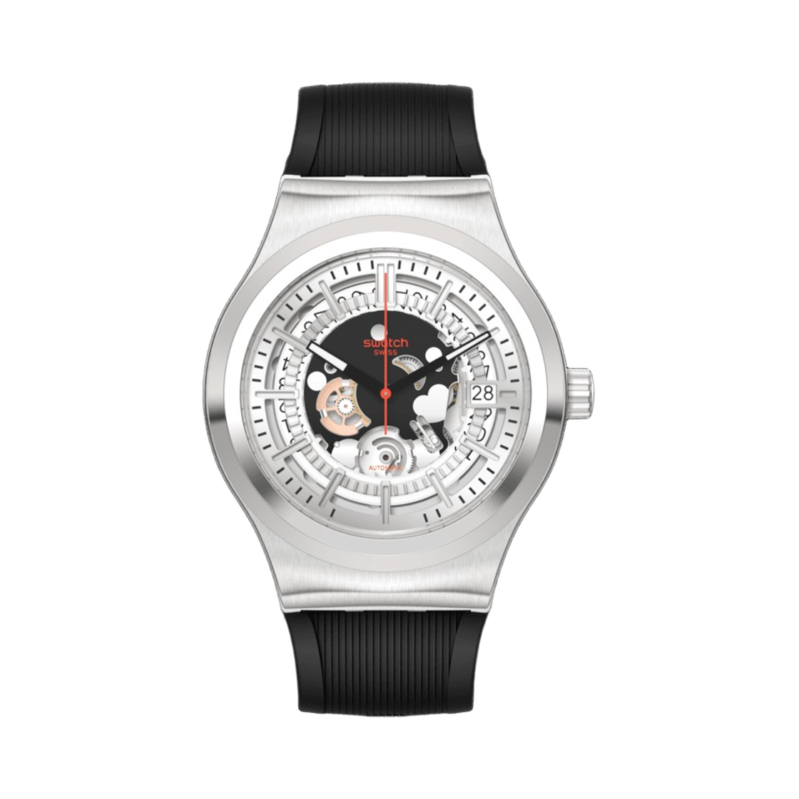YIS431 Swatch Sistem Through Again 42mm Auto Black Silver