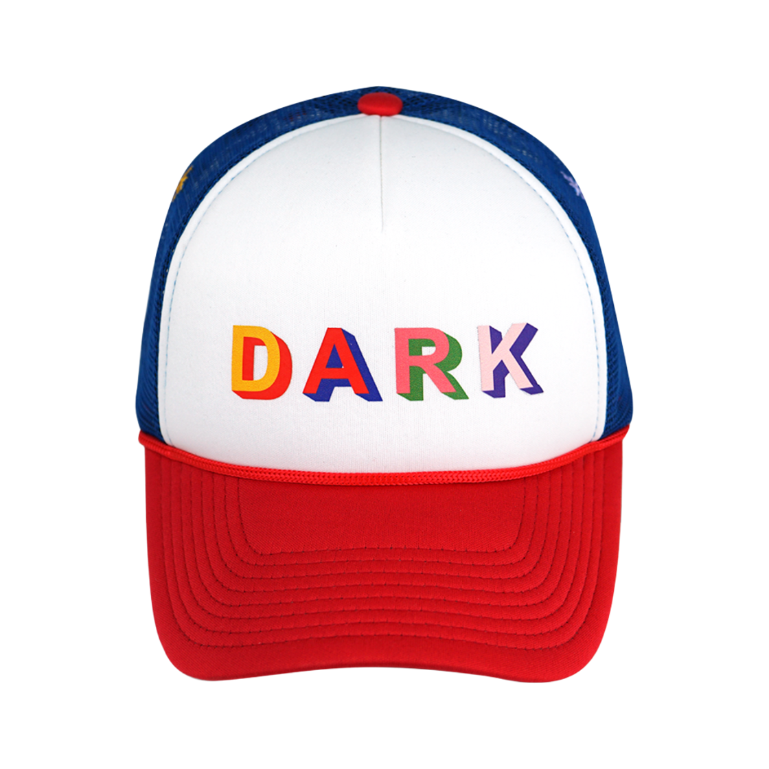 - Darkr8m Studio Dark Marquage Mesh Trucker Cap Blue Red
