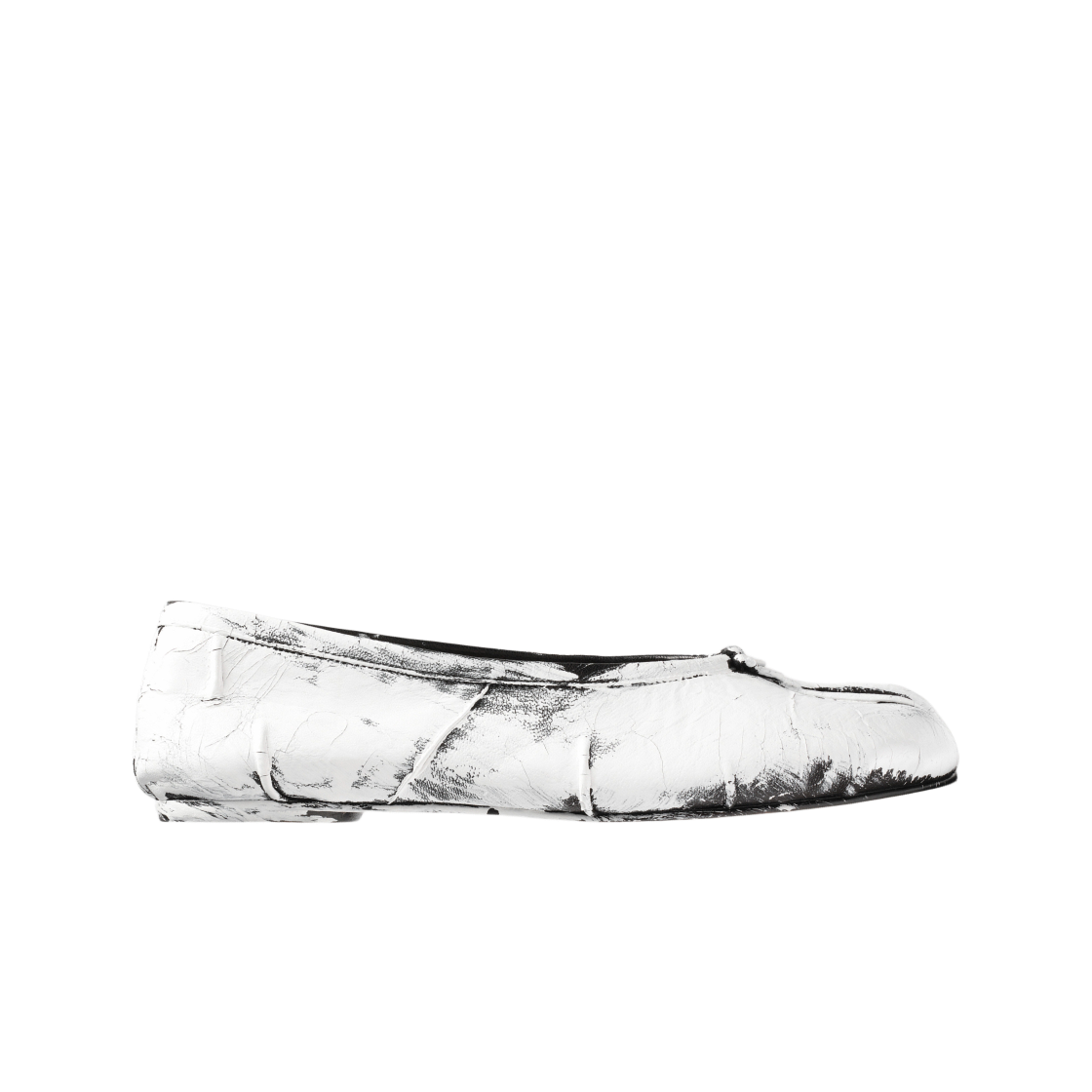 S58WZ0127P4162H1532 (W) Maison Margiela Tabi New Ballerina Black White