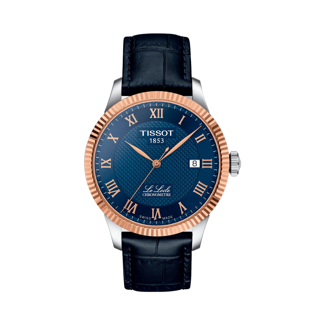 티쏘 르로끌 COSC 오토매틱 39.3mm 블루 & 18K 로즈 골드 베젤(Tissot Lelocle COSC Automatic 39.3mm Blue & 18K Rose Gold Bezel) - 1