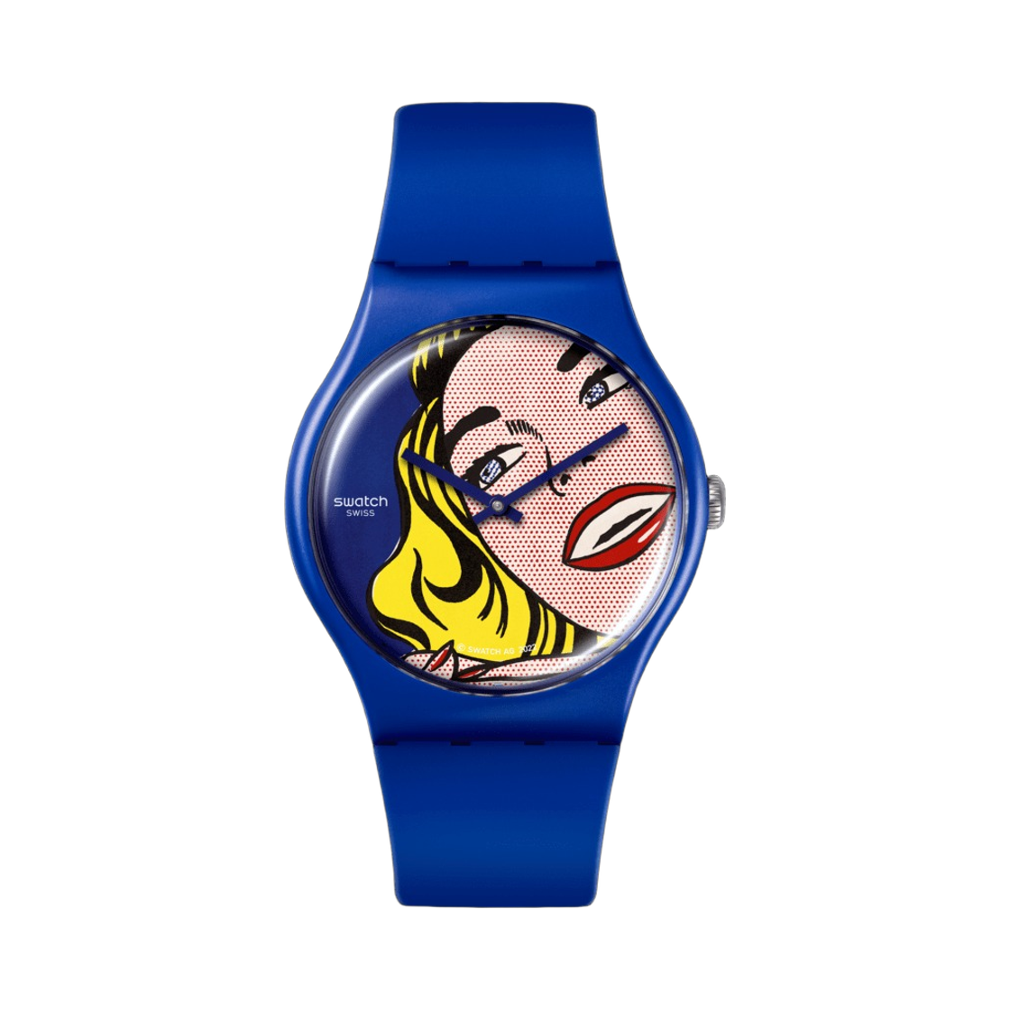 SUOZ352 Swatch x MoMA Girl By Roy Lichtenstein, The Watch 41mm Quartz Matte Blue
