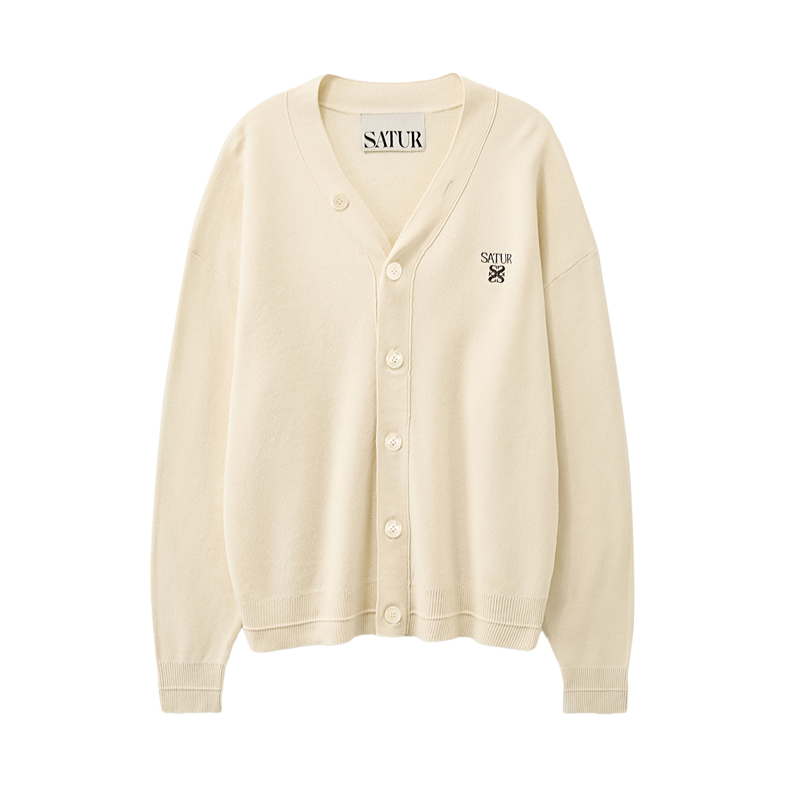 SA261MKC01CRM0 SATUR Essential Faro Cardigan Cream