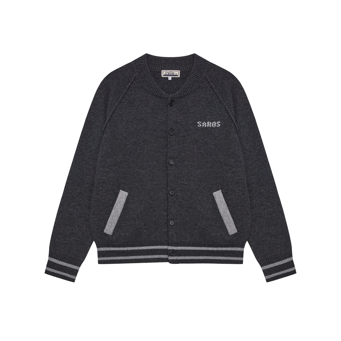 사로스 니트 가디건 차콜 2(Saros Knit Cardigan Charcoal 2) - 1