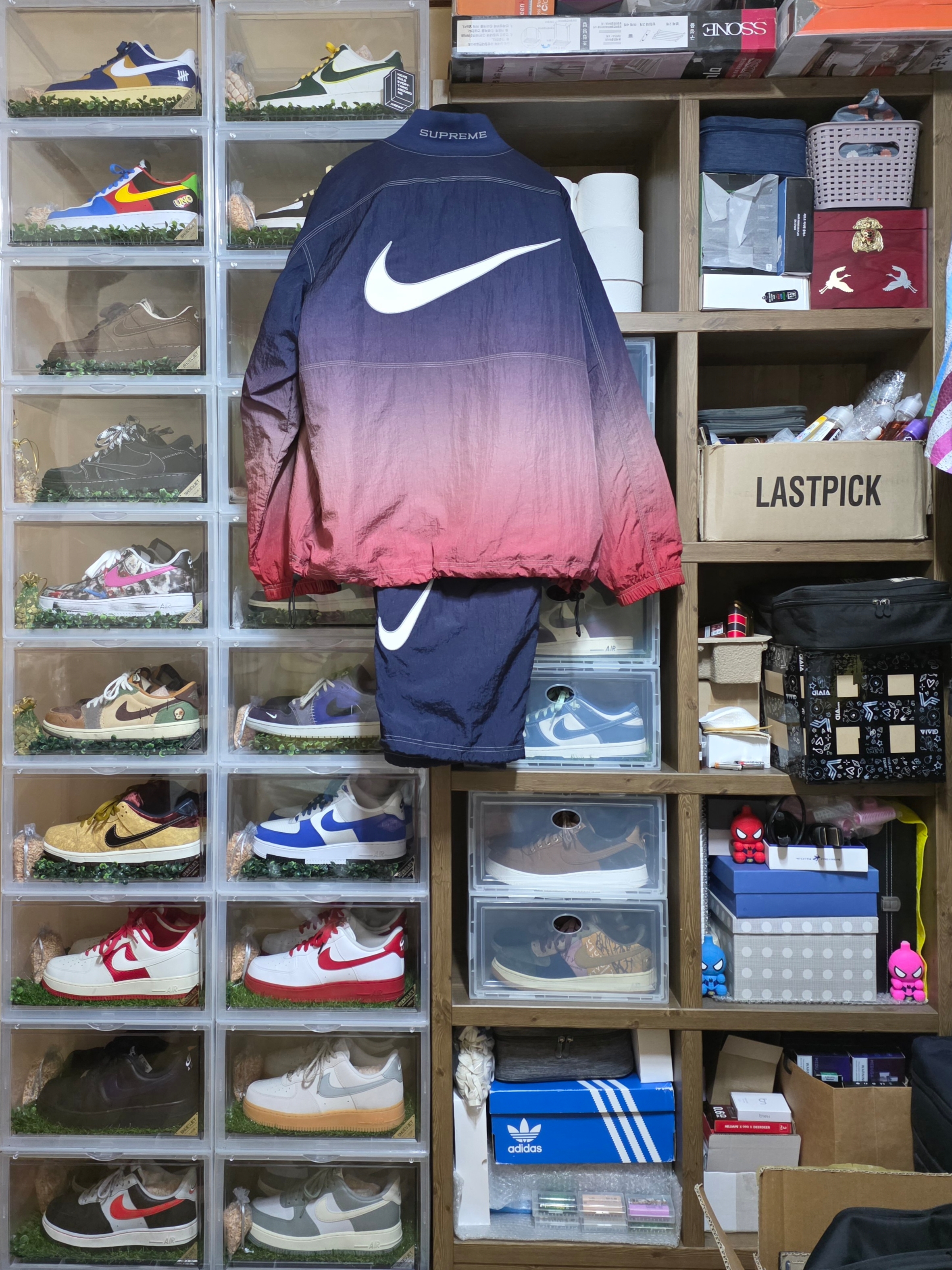 Supreme x Nike Ripstop Track Pants Multicolor - 24SS, Supreme x Nike Ripstop Pullover Multicolor - 24SS 착용 스타일