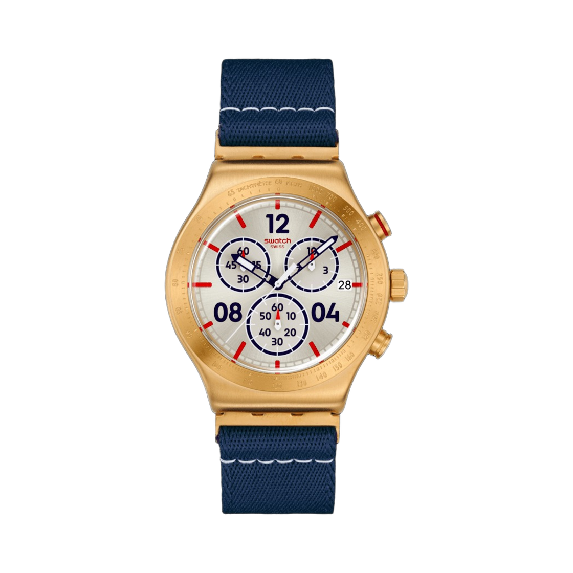 YVG419 Swatch Captain's Dream 43mm Quartz Dark Blue Beige